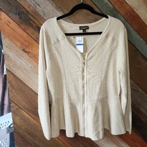 NWT Thalia Sodi XL zip front cardigan